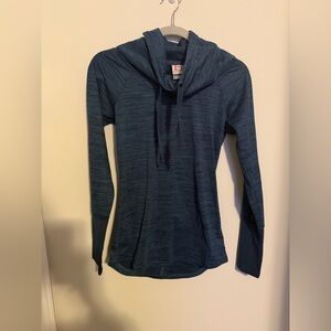 Avalanche Cowl Neck Sweatshirt black and dark blue long sleeves warm for winter